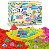 CRAZE Magic Sand Activity Box Kinetischer Sand Koffer 700g Bastelset Kinder bunter Zaubersand...